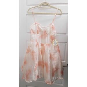 Freesia Chiffon Fit‎ And Flare Sleeveless Dress sz S NWT